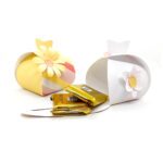 Geschenkbox Streifen rot / rosa / gelb mit Blume - Geschenkschachtel Printable zu Ostern – Bild 4