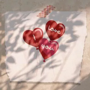 Luftballons Herzen I love you