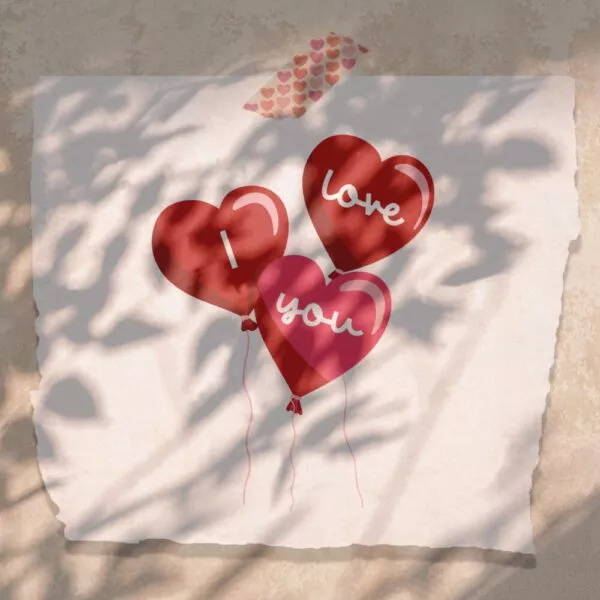 Luftballons Herzen I love you