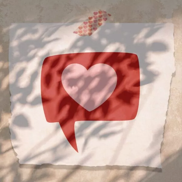 sprechblase herz liebe