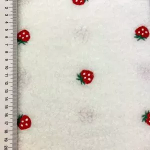 Teddy mit gestickten Erdbeeren - off white