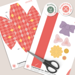 Osterkörbchen selber basteln - Printable mit Plotterdatei - Rautenmuster rot – Bild 2