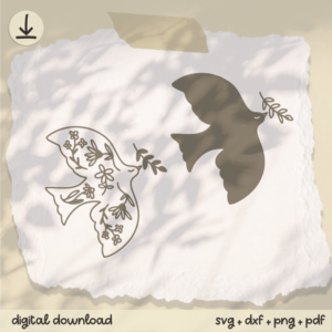 Silhouette Taube Blumen