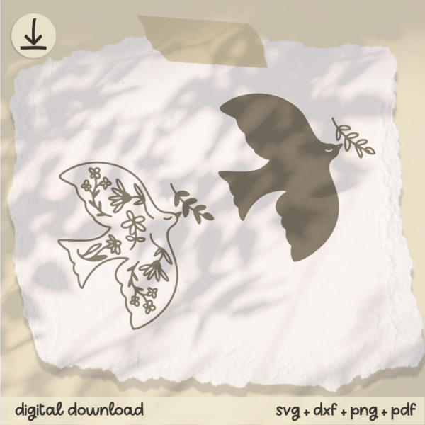 Silhouette Taube Blumen