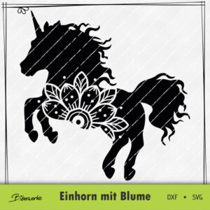Biberwerke Einhorn mit Blume