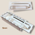 *Lesehilfe Lineal (mit Box 3 mm) * Laser-, 3D Druck- und Plotterdatei