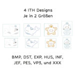 ITH Meerestiere Schlüsselanhänger Stickdatei