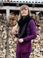 Samt-Cord mit breiter Rippe "Montevideo" - beere – Bild 2