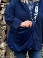 Samt-Cord mit breiter Rippe "Montevideo" - dunkelblau – Bild 2