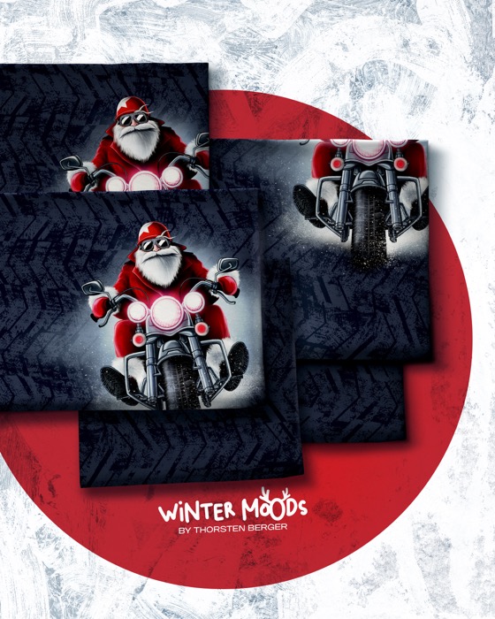 *REST* 90 x 155 cm Winter Mood "Weihnachtsmann" Kombistoff - French Terry - Swafing by Thorsten Berger – Bild 3