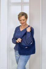 Samt-Cord mit breiter Rippe "Montevideo" - dunkelblau – Bild 3