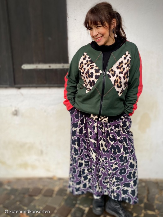 French Terry Panel “Geoluxe Argyle” – grün – ca. 100 cm – Swafing by ki-ba-doo – Bild 2