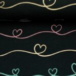 Jersey "Scribble Hearts" - dunkelblau - Swafing by Mrs. Mint