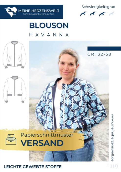 08_Blouson Havanna - Meine Herzenswelt Papierschnittmuster - Blouson Havanna - für Damen – Bild 1