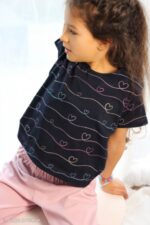 Jersey "Scribble Hearts" - dunkelblau - Swafing by Mrs. Mint – Bild 4